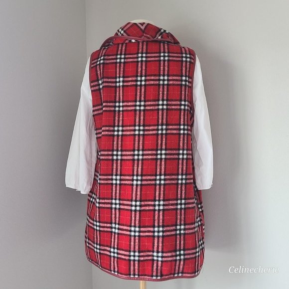 Boutique Red Plaid Buffalo Check Vest - Picture 4 of 4